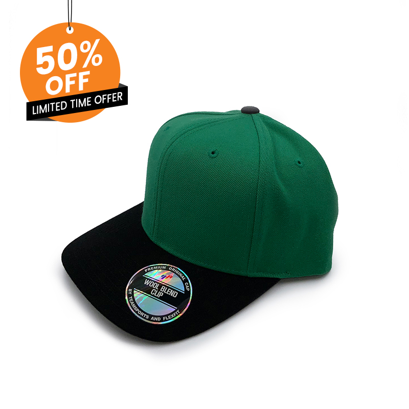 Snapback Wool Blend Clip Green & Black