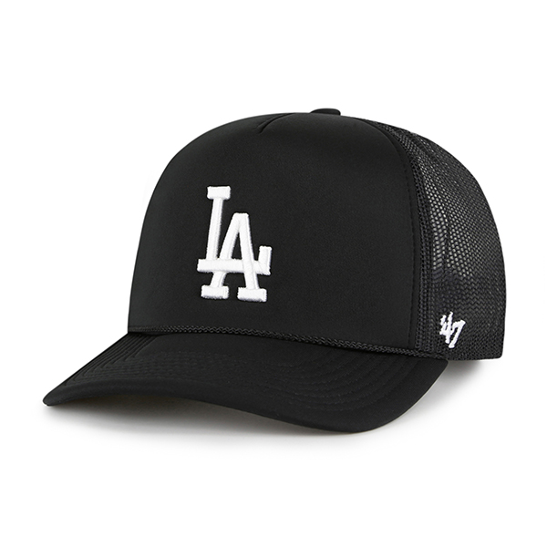 LOS ANGELES DODGERS BLACK FOAM FRONT MESH ’47 TRUCKER FM